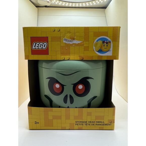 NEW LEGO Green Skeleton Zombie Storage Head Container Halloween